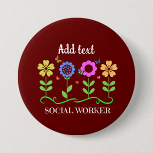 Sozialarbeiter, grafische Blume, TEMPLATE, Button
