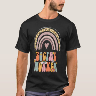 Sozialarbeiter Groovy Retro Vintage Regenbogen Soz T-Shirt