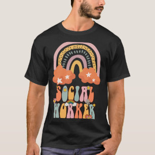 Sozialarbeiter Groovy Retro Vintage Regenbogen Soz T-Shirt