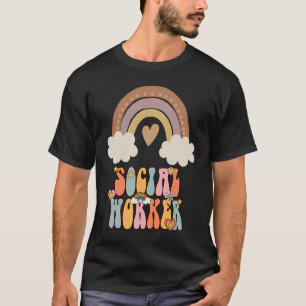 Sozialarbeiter Groovy Retro Vintage Regenbogen Soz T-Shirt