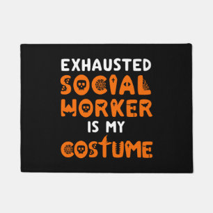 Sozialarbeiter Halloween Shirt Funny Social Work Fußmatte
