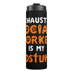 Sozialarbeiter Halloween Shirt Funny Social Work Thermosbecher
