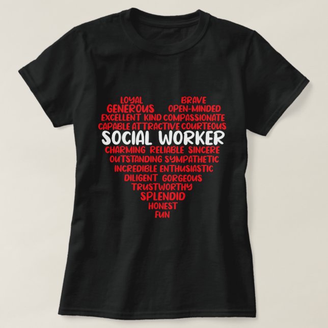 Sozialarbeiter Herzkrankenberuf T-Shirt (Design vorne)