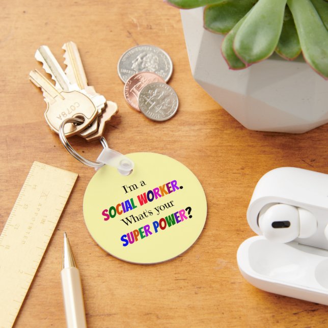 Sozialarbeiter Humor Schlüsselanhänger (Schreibtisch)