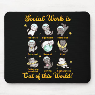Sozialarbeiter Katze lustiger Spruch Katzen Meme s Mousepad