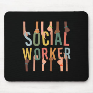 Sozialarbeiter Leben Funny Social Work Monat Black Mousepad
