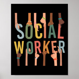 Sozialarbeiter Leben Funny Social Work Monat Black Poster
