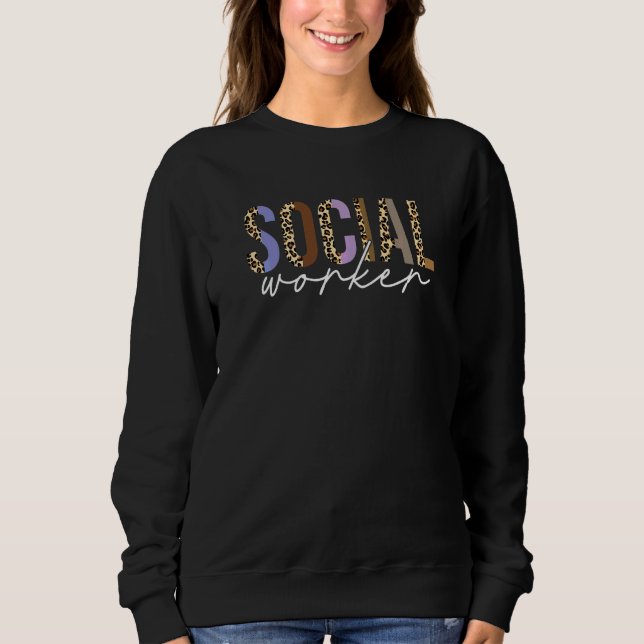 Sozialarbeiter Leopard  Berufsbezeichnung Schulmit Sweatshirt (Vorderseite)