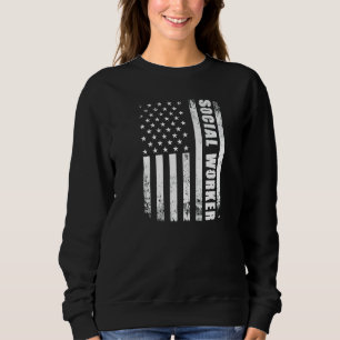Sozialarbeiter mit amerikanischer Flagge USA Patri Sweatshirt