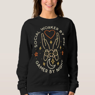 Sozialarbeiter nach Tag - Gamer nach Nacht - Sozia Sweatshirt