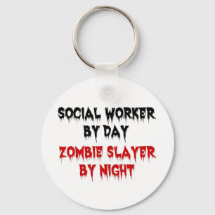 Sozialarbeiter nach Tag Zombie Slayer by Night Schlüsselanhänger