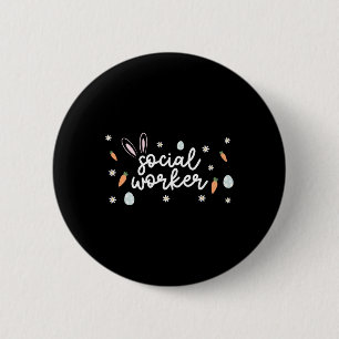 Sozialarbeiter Osterschule Sozialarbeit Bunny Eggs Button