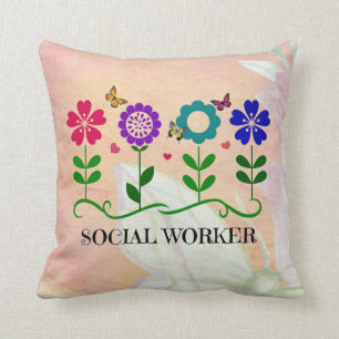 Sozialarbeiter, Pastel Springtime Design, Kissen
