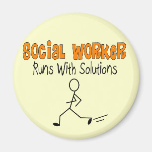 Sozialarbeiter "Runs with Solutions" Funny Gifts Magnet