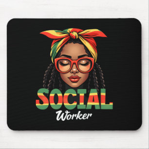 Sozialarbeiter Sozialarbeit Frauen Mädchen Schwarz Mousepad