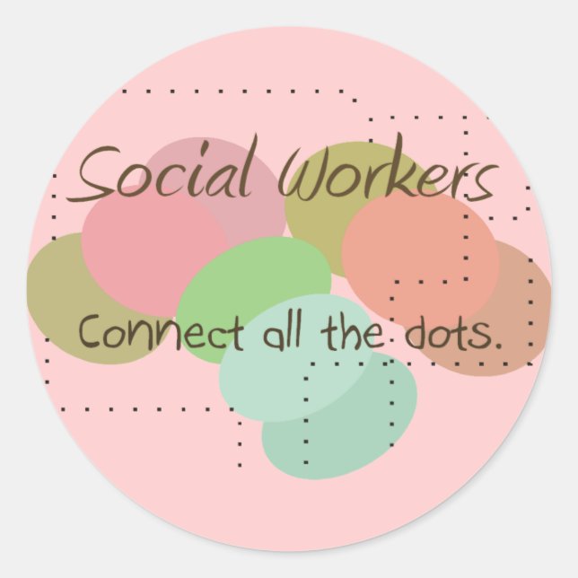 Sozialarbeiter spendet "Verbinden Sie alle Punkte" Runder Aufkleber (Vorderseite)
