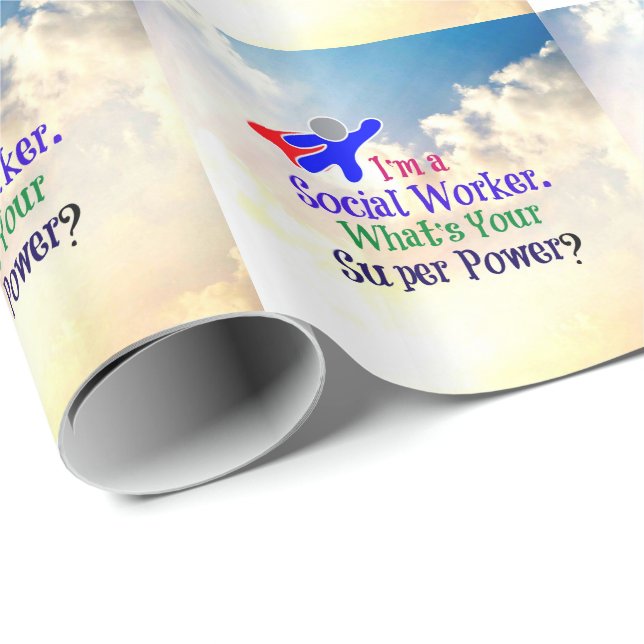 Sozialarbeiter-Superheld Geschenkpapier (Rolleneckpunkt)