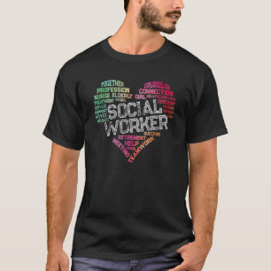 Sozialarbeiter Word Cloud Heart Social Work T-Shirt