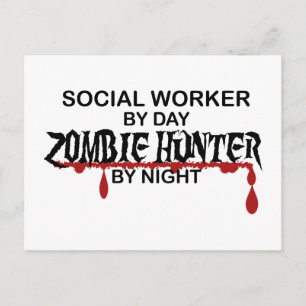 Sozialarbeiter Zombie Hunter Postkarte