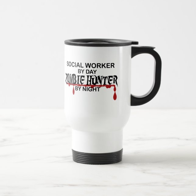 Sozialarbeiter-Zombie-Jäger Reisebecher (Rechts)