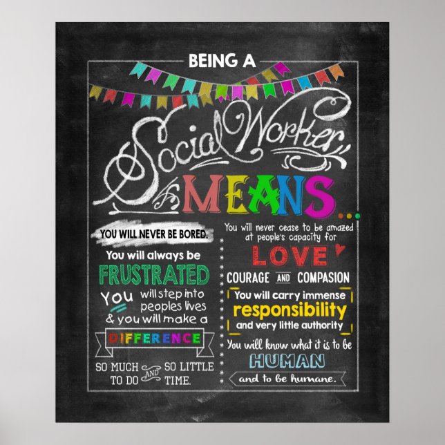 Sozialarbeiter zu sein bedeutet inspirierend poster (Vorne)