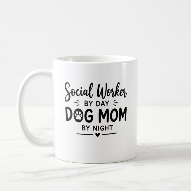 Sozialarbeiterin Hundemama Geschenk Kaffeetasse (Links)