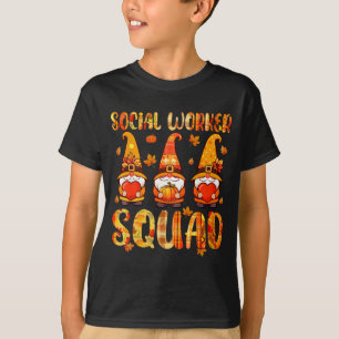 Sozialarbeitertrupp drei Gnome fallen Erntedankfes T-Shirt