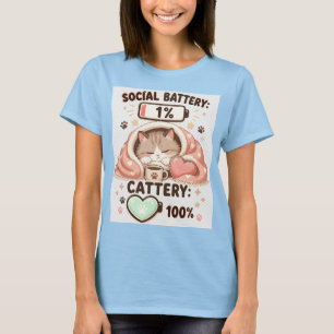 Sozialbatterie Katzerei Süße Katze Introvertierte T-Shirt