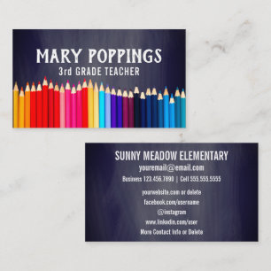 Sozialbleistift-Tafel-Lehrer der medium-  Visitenkarte