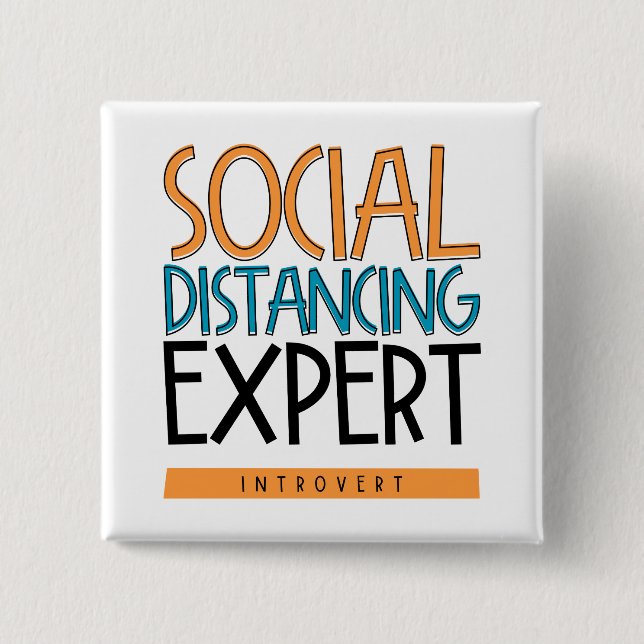 Sozialdistanzexperte Introvertierte Button (Vorderseite)