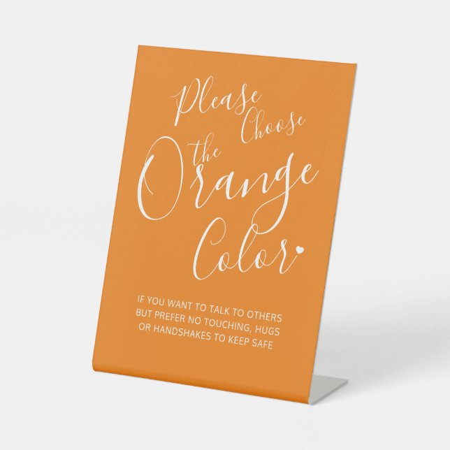 Sozialdistanzierungscode orange Pedestal Sign Sockelschild (Vorderseite)