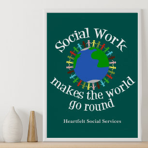 Soziale Arbeit bringt die Welt zum Laufen Poster