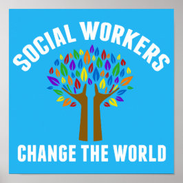 Soziale Arbeit Inspiration Schönes Blau Poster