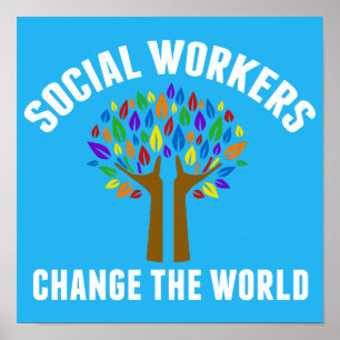 Soziale Arbeit Inspiration Schönes Blau Poster