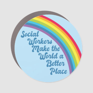 Soziale Arbeit Inspiration Zitat Rainbow Blue Auto Magnet