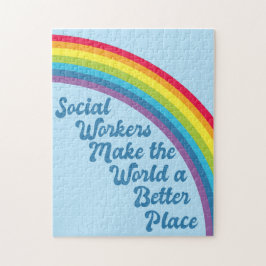 Soziale Arbeit Inspiration Zitat Rainbow Blue Puzzle