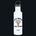 Soziale Arbeitnehmer verändern die soziale Arbeits Edelstahlflasche<br><div class="desc">Coole Sozialarbeiter verändern die Welt inspirierendes Geschenk für Wasserflaschen. Ein niedliches motivierend soziales Werk Zitat geschrieben um einen wunderschönen Baum von Regenbogen-Blätter.</div>