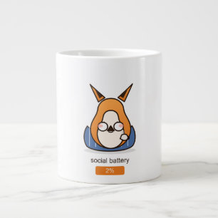 Soziale Batterie 2 Prozent Lustiger Introvertierte Jumbo-Tasse