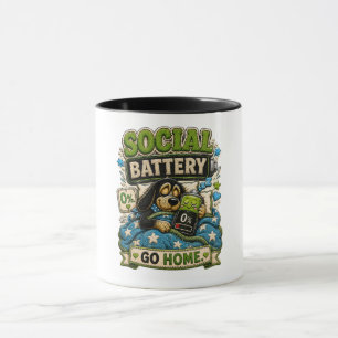 Soziale Batterie Geh Nach Hause Personalisiert Lus Tasse