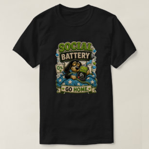 Soziale Batterie Geh Nach Hause Personalisierter L T-Shirt