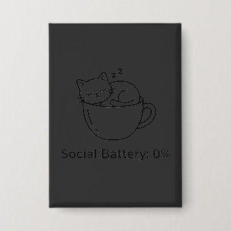 Soziale Batterie Null Introvertierte Katze Vorderh Button