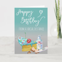 Soziale Distanz glücklich Geburtstag Covid-19