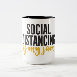 Soziale Distanz ist mein Marmelade Zweifarbige Tasse