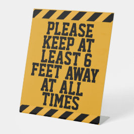 Soziale Distanz von sechs Metern Sockelschild