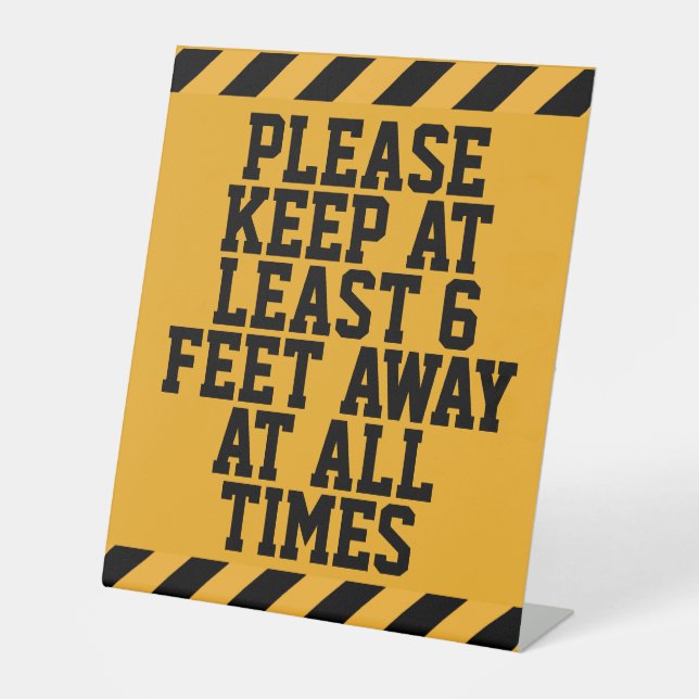 Soziale Distanz von sechs Metern Sockelschild (Vorderseite)