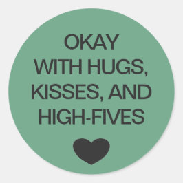 Soziale distanzierende Farbcode Grüne Hochzeit Runder Aufkleber