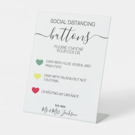 Soziale distanzierende Farbcode Hochzeit Sockelschild
