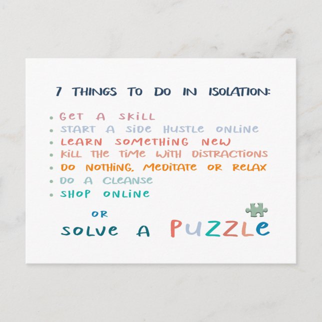 Soziale Distanzierung bleibe auf Zuhause-Inspirati Postkarte (Vorderseite)