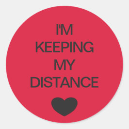 Soziale Distanzierung Farbcode Rote Hochzeit Runder Aufkleber