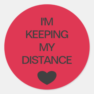Soziale Distanzierung Farbcode Rote Hochzeit Runder Aufkleber